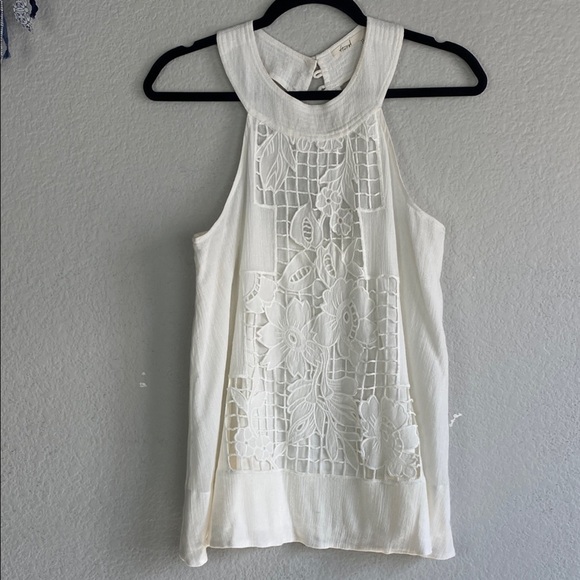 Anthropologie white lace sleeveless blouse - Picture 2 of 8